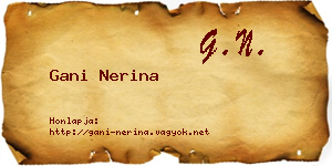 Gani Nerina névjegykártya